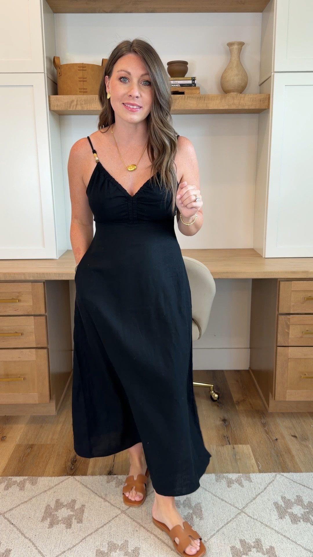 @Target black linen dress with the cutest details! I love the beaded shoulders and such a cute back 😍 It even has pockets and is under $40!

#LTKootd #LTKSeasonal