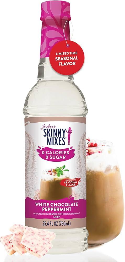 Jordan’s Skinny Mixes Sugar Free Coffee Syrup, White Chocolate Peppermint Coffee Flavoring Syru... | Amazon (US)