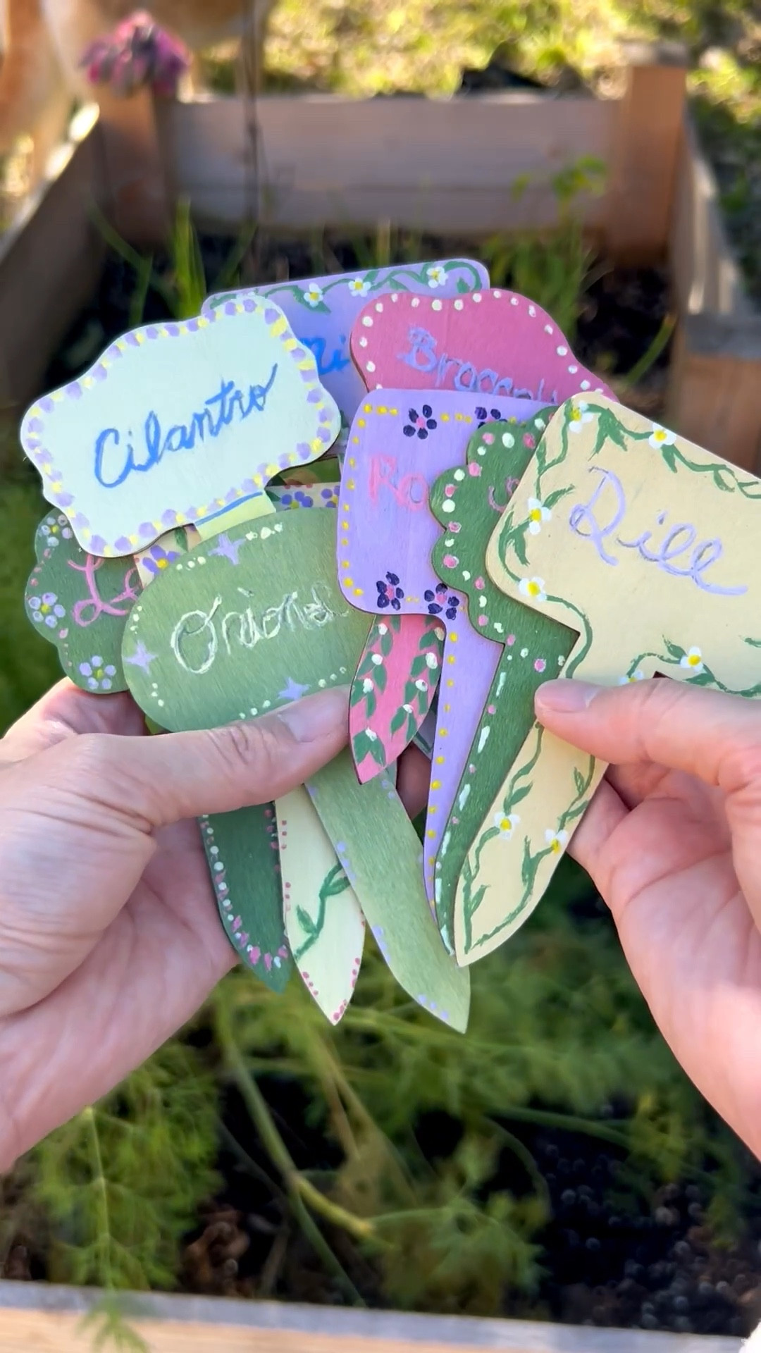 Folk Art plant signs 🥬🥕🥦🍓🌼