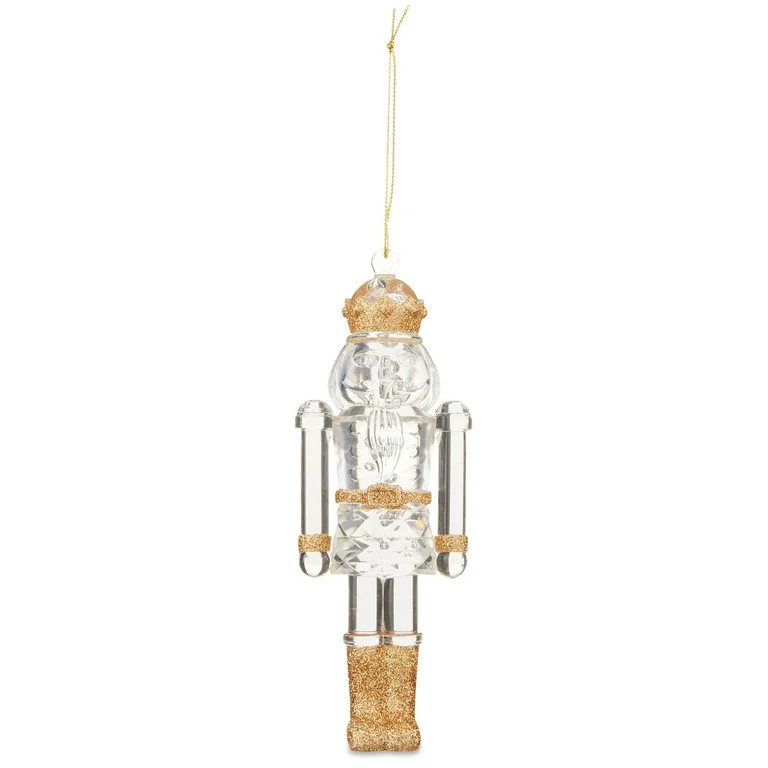 Gold and Transparent Nutcracker Decorative Ornament, 6.2 in, by Holiday Time | Walmart (US)