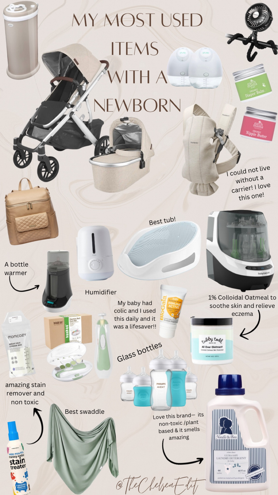 Most used items with a newborn —rest of items . These all are things I could not do without in our day to day life with a newborn! 

Love this Graco swing that doubles as a rocker // you can take off the top and move it around the house — I also some takes take the top part to my moms for the day! It is similar to mamma roo with the electric rocking/ motion ! 

Another great buy was this little egg light that you can dim & tap to turn off and on! It’s essential at night feedings and not to bright so easier to fall back asleep!  I actually prefer this over the hatch and I have both ! Pro tip : take with you to hospital as well! 

Get you a great diaper bag that you will love ! I put mine and my babies life  in her e and use for ever outing so get something you love and want to carry! 

I love these swaddles the best !! so many ways to use & super soft— I learned quickly I prefer these over muslin! They are much easier to swaddle a newborn because they stretch! I use to cover with feeding when in public as well and sometimes as a burp cloth — hey you grab what’s near by sometimes 🤷🏽‍♀️

I’m obsessed with this playmat— it is aesthetic and has so many different attachments and features for playtime! I started using it when my baby was 2 weeks — for tummy time. Now at 2 months we do tummy time and I even lay him on his back  and attach the cards to the top for visual stimulation, and we do leg bicycle for gas relief , look /read books , play with the objects that have sounds etc!! I love that it grows with them so when he’s bigger he can touch and look at all the attachments as well! 


My baby bjorn wrap was hands down best money I spent I wear this daily — it’s so comforting to my son and helps me get more stuff done! Plus I love how it keeps us closer and gives extra bonding time! 


#LTKFamily #LTKBump #LTKBaby