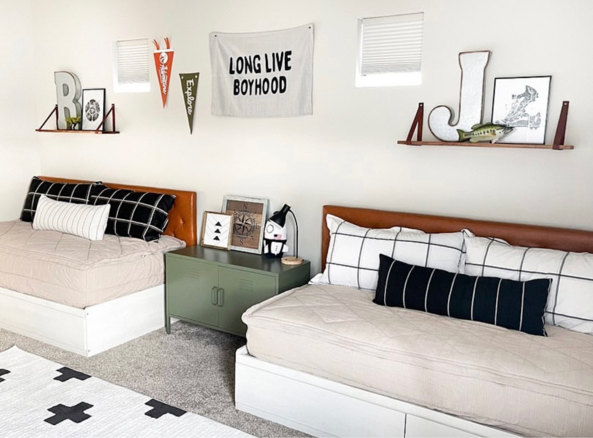 Boy Bedroom, twin bedroom, boys room, headboard, platform bed, nightstand, boys decor

#LTKstyletip #LTKfamily #LTKhome