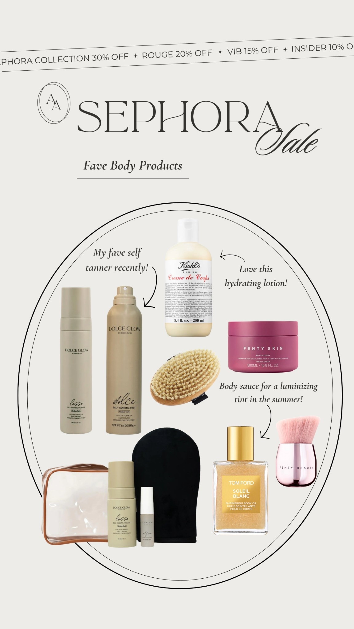 My favorite body products included in the Sephora Sale! 

Take 10-20% off sitewide with code ‘SPRINGSALE’ at checkout— depending on tier! Rouge members can take 20% off, VIB members can take 15% off, & Insider members can take 10% off. + 30% off the Sephora Collection for anyone! Great time to shop everything on sale & stock up!! 

#LTKBeauty #LTKgrwm #LTKSaleAlert