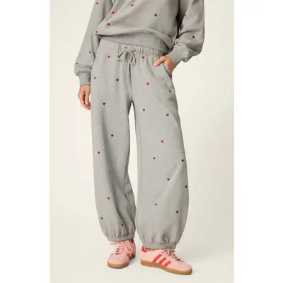 PJ Salvage C'est La Vie Wide Leg Lounge Pants in H Grey at Nordstrom, Size Large | Nordstrom
