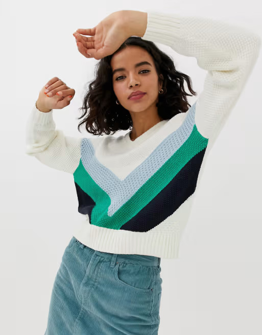 Vero Moda chevron color block sweater | ASOS US