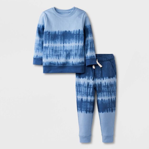 Toddler Boys' 2pc Tie Dye Long Sleeve Fleece Crew and Jogger Set - Cat & Jack™ | Target