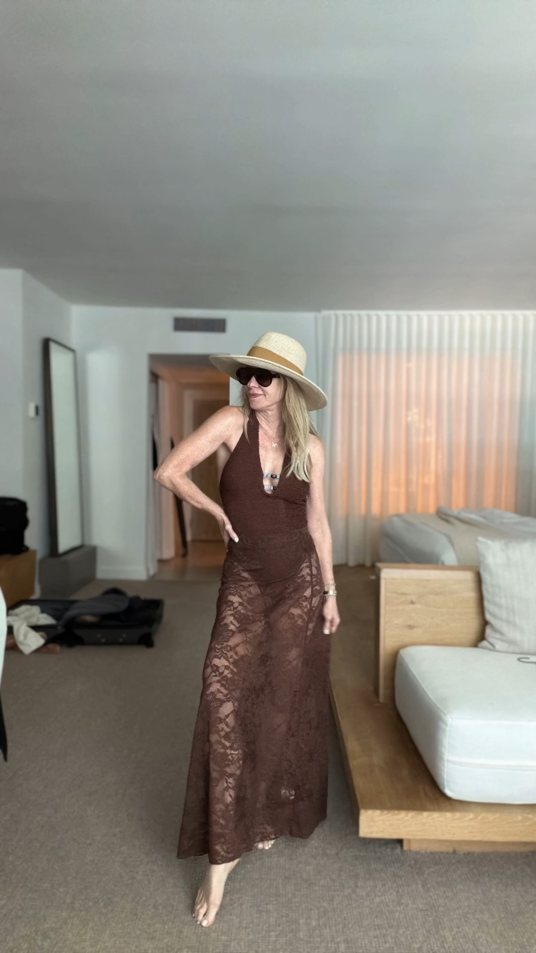 Brown one-piece styled 2 ways, alone or with this gorgeous Amazon lace skirt 🤎 perfect vacation set

#LTKSwim #LTKOver40 #LTKTravel