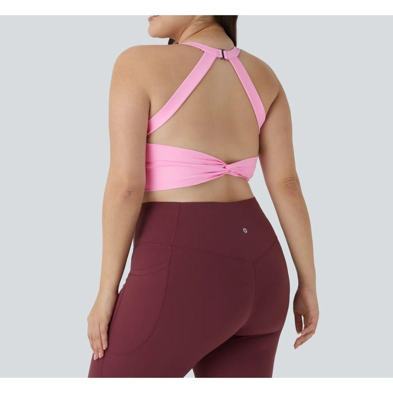 Halara Women's Crop top - Pink - XXL | Depop US