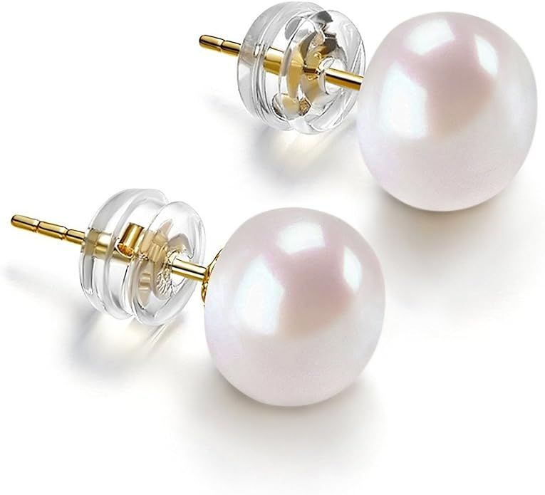 This item: PAVOI 14K Gold AAA+ Handpicked White Freshwater Cultured Pearl Earrings Studs | Amazon (US)