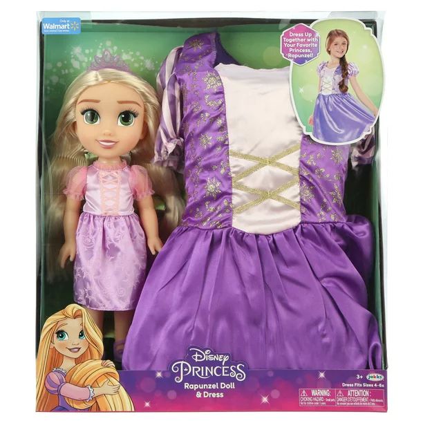 Disney Princess My Friend Rapunzel Doll with Child Size Dress Gift Set | Walmart (US)