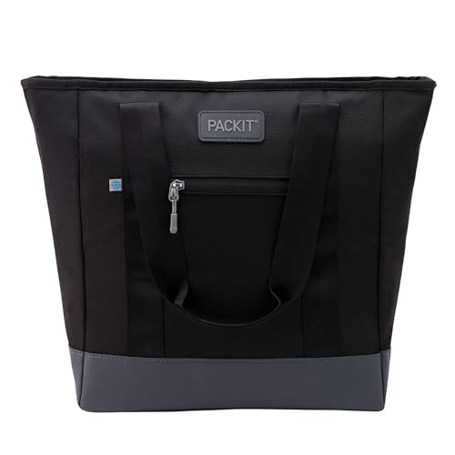 PackIt Freezable Carry Tote, Black/Gray, Engineered with ECOFREEZE+ Technology: Triple Layered Protection for Ultimate Cooling, Foldable, Reusable, Zip Closure, Designed for Fresh Food On the Go | Amazon (US)