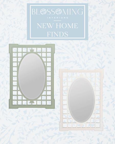 New garden trellis mirrors I love the green and white combination they would look beautiful in an entryway or powder room. 

#LTKhome