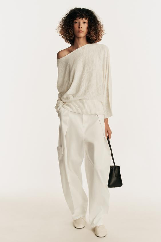 Zara - Limited Edition Lace-Up Knit Poncho - Women - Ecru - Women | Zara US
