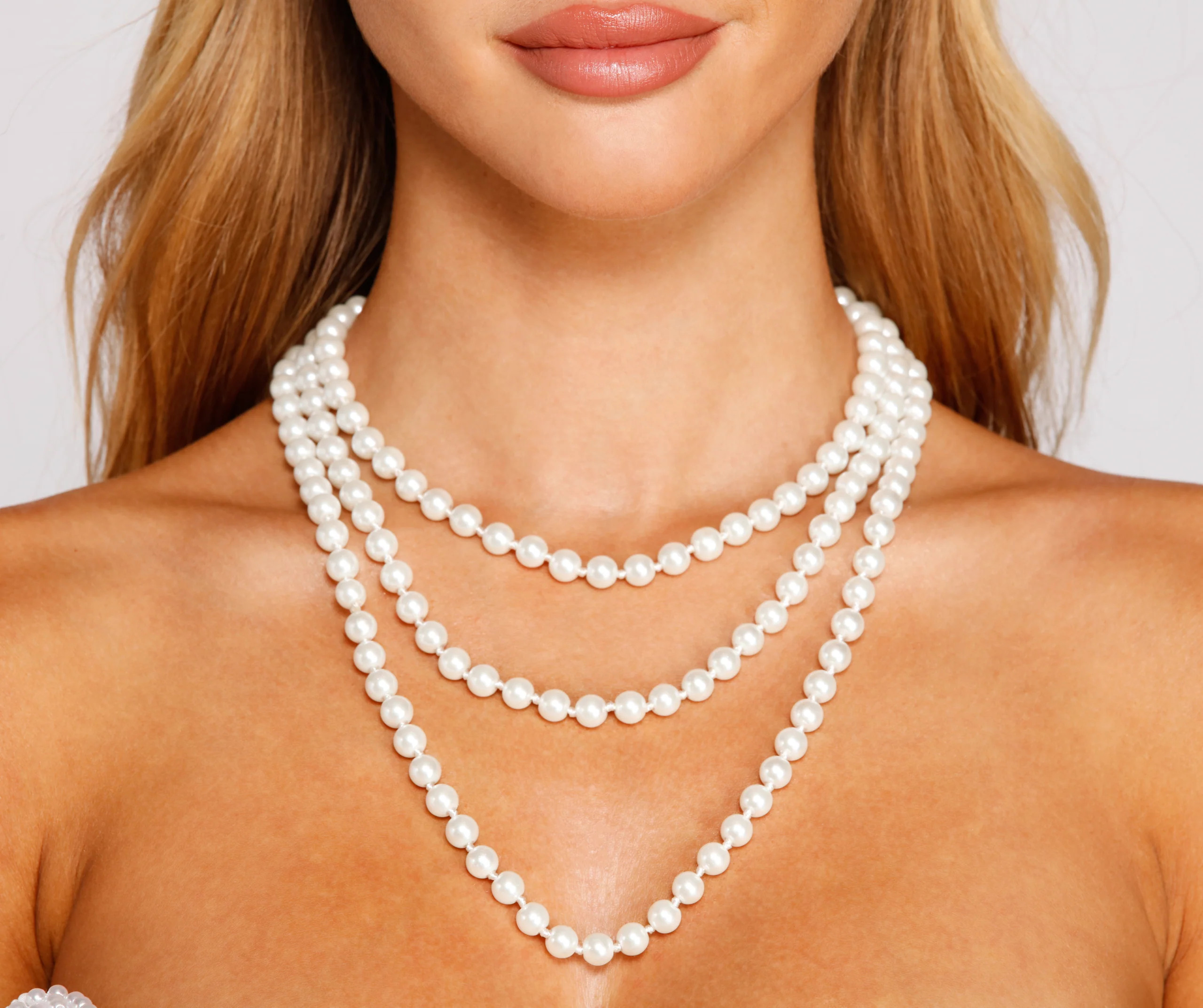 Classic Chic Layered Faux Pearl Necklace | Windsor Stores