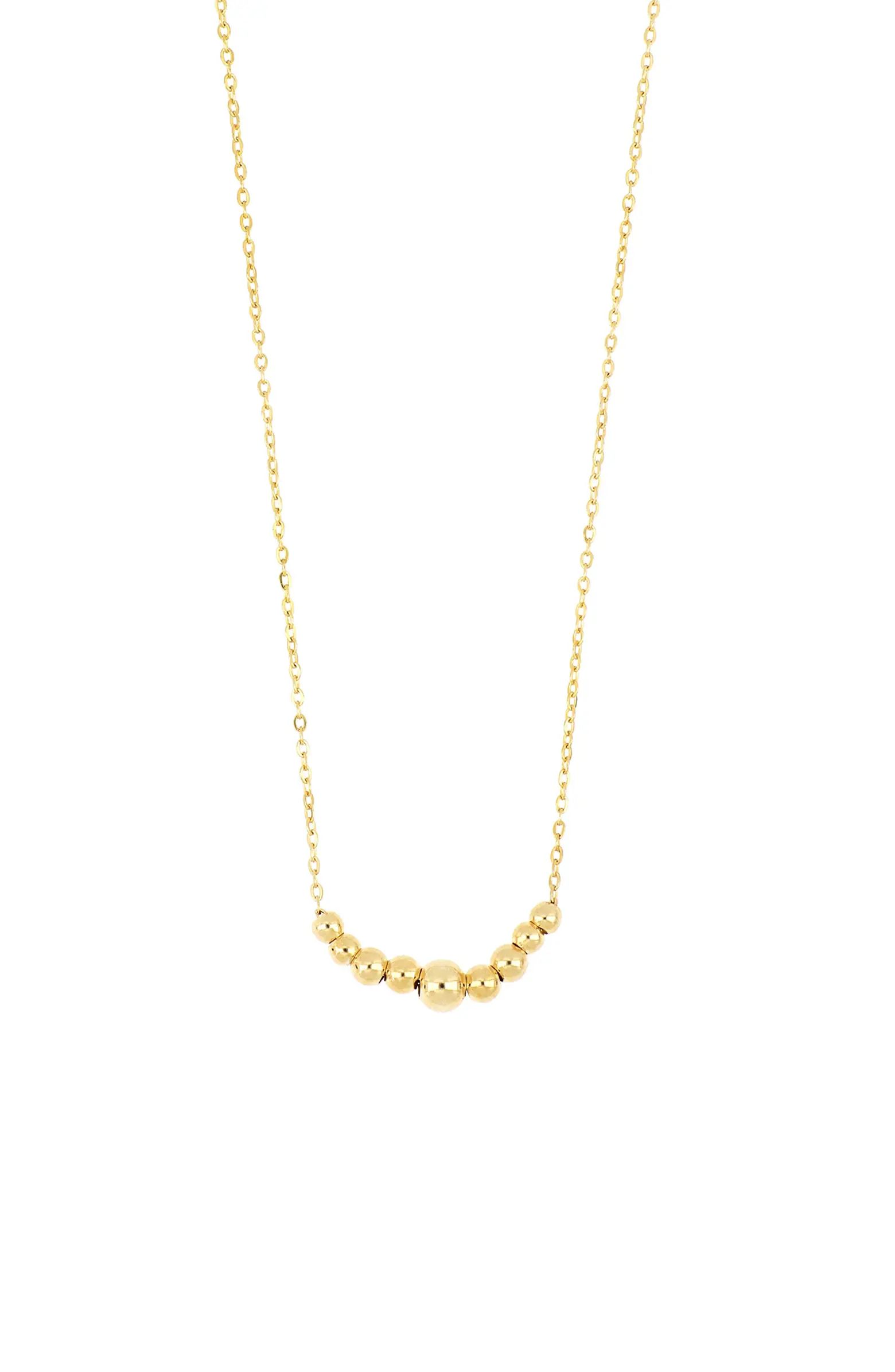 Bony Levy 14K Gold Beaded Chain Necklace | Nordstrom | Nordstrom