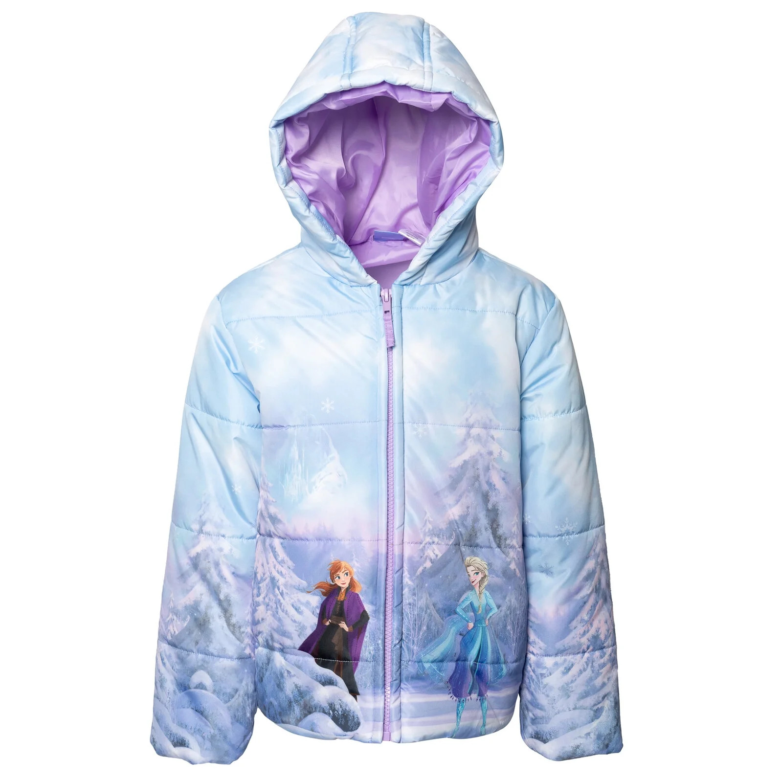 Disney Frozen Elsa Princess Anna Olaf Toddler Girls Zip Up Puffer Jacket Toddler to Little Kid - ... | Walmart (US)
