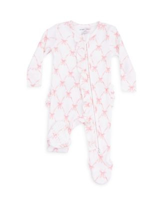 Girls' Ribbon Bow Trellis Ruffle Zipper Footie - Baby | Bloomingdale's (US)