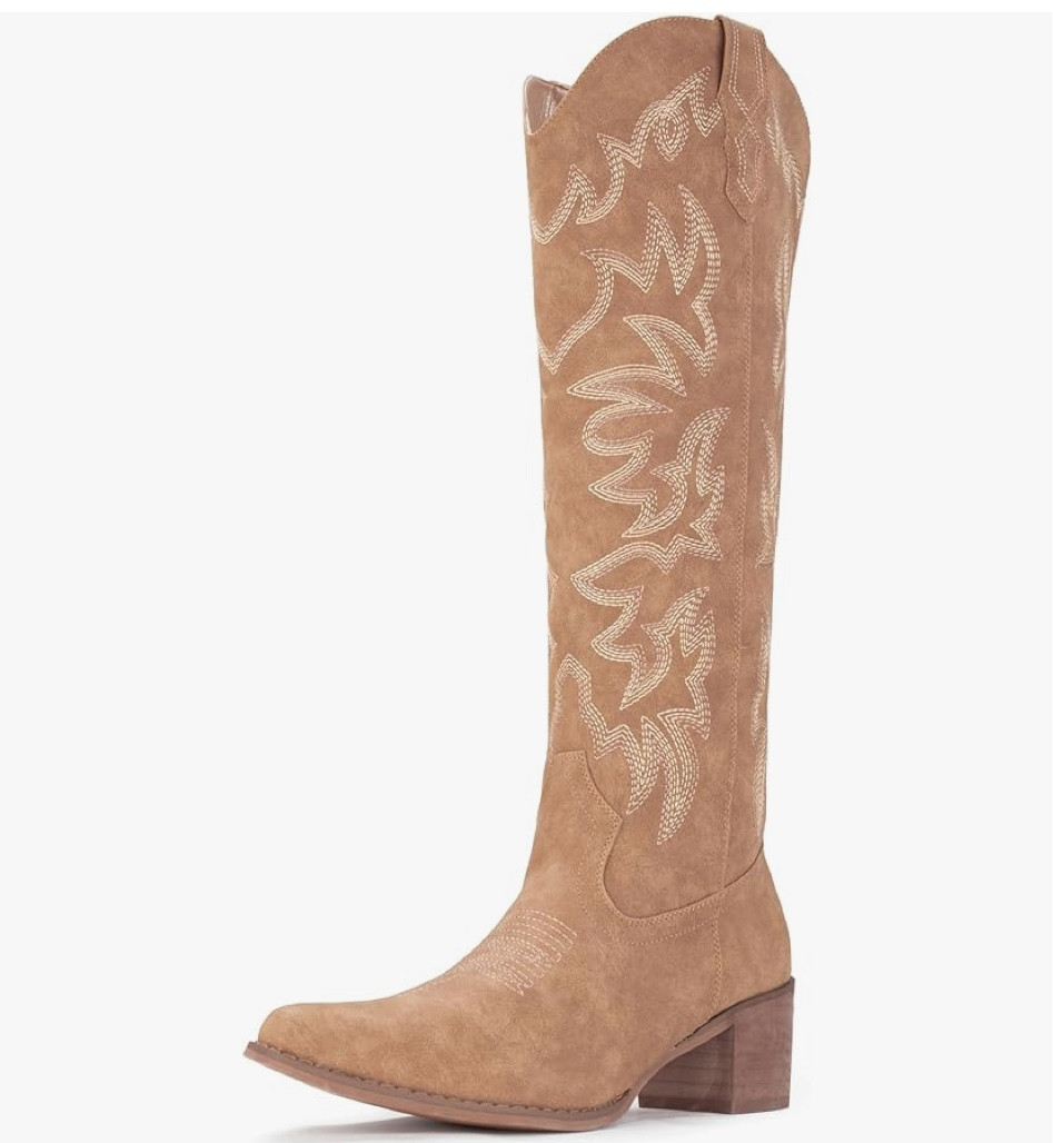 Tan/ taupe cowboy boots on Amazon 