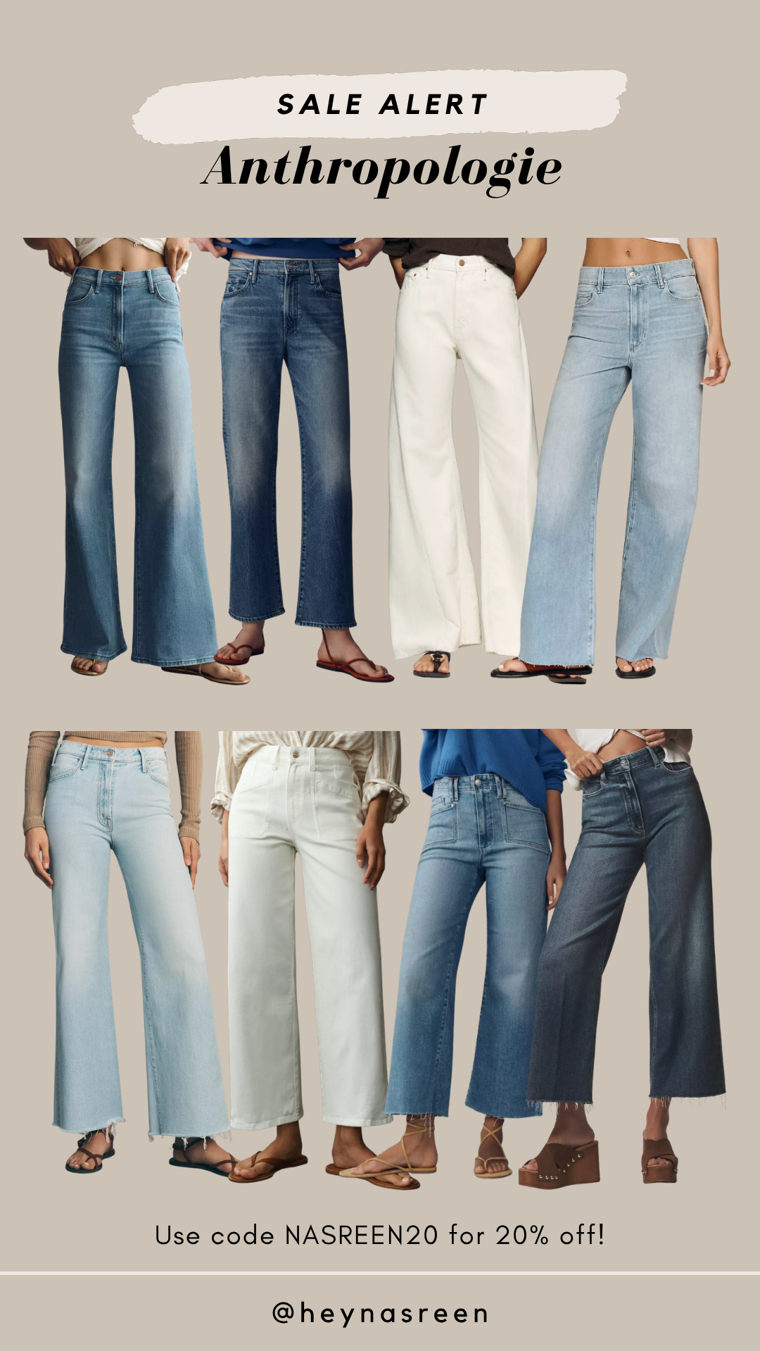 Premium denim at Anthropologie is on sale for 20% off with my code NASREEN20! The Paige Anessa jeans and Mother Denim are my all-time favorites.

#LTKSeasonal #LTKSaleAlert