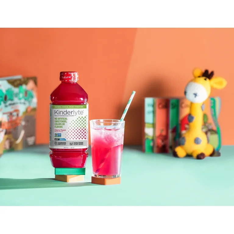 KinderLyte Natural Oral Electrolyte Solution Cherry Punch, 33.8 fl oz Bottle | Walmart (US)