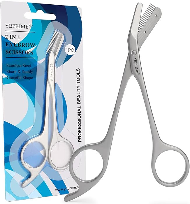 Eyebrow Trimming Scissors with Comb, Gifts For Men Women Stocking Stuffers, Stainless Steel | Amazon (US)