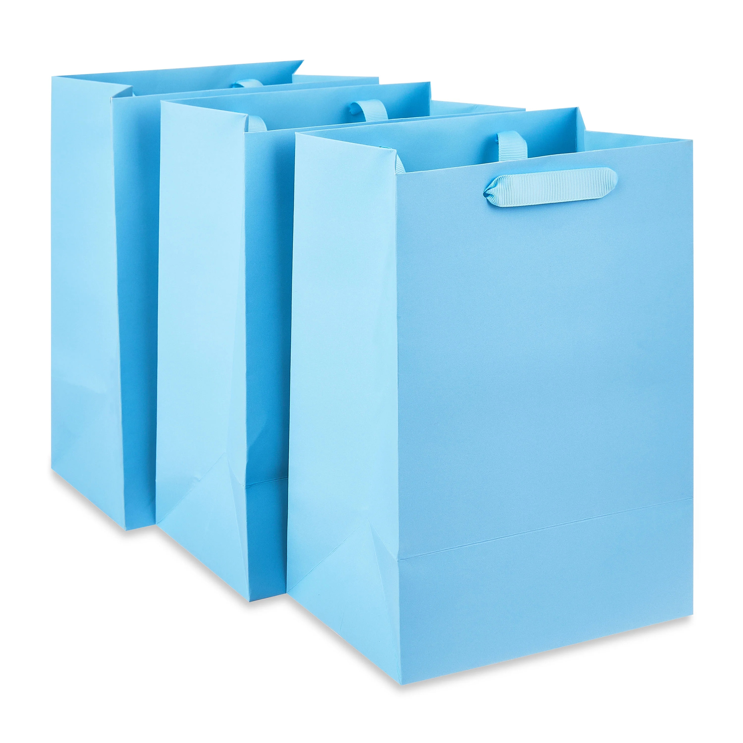 Large Light Blue Gift Bags, 7" x 10", 3 Count, by Way To Celebrate | Walmart (US)