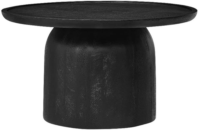 Modway Holloway 30 Inch Round Mango Wood Coffee Table in Black – Contemporary Circle Drum for L... | Amazon (US)