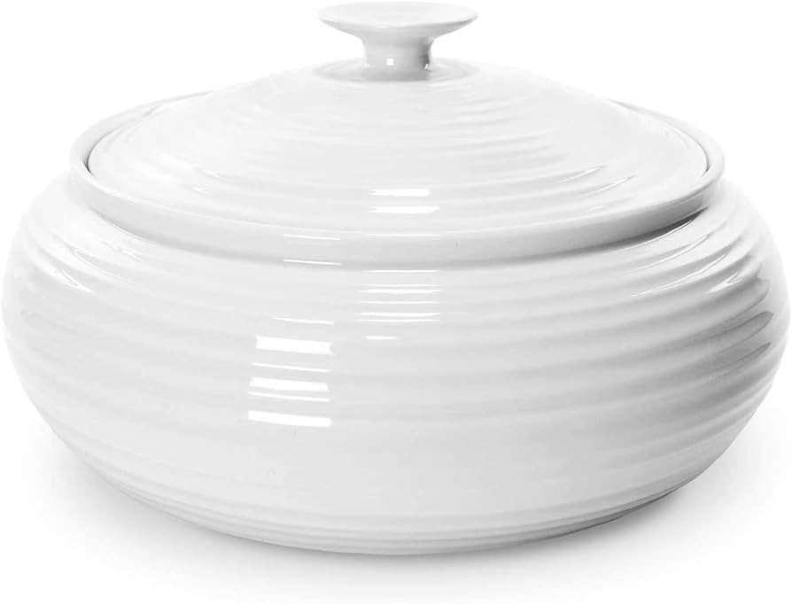 Portmeirion Sophie Conran Low Covered Dish | 3 Qt. White Round Serving Dishware | Made from Fine ... | Amazon (US)