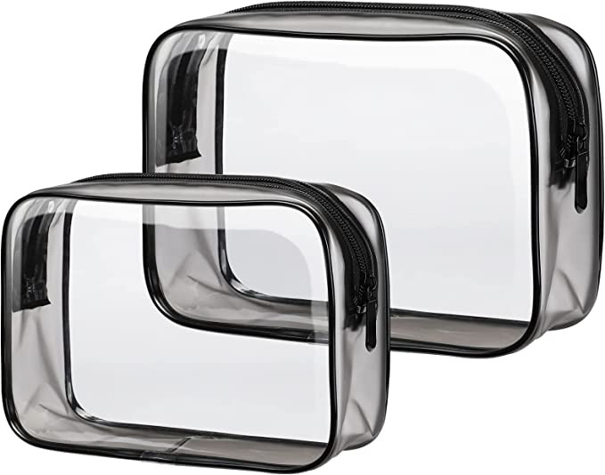 Clear Toiletry Bag, Packism 3 Pack TSA Approved Toiletry Bag Quart Size Bag, Travel Makeup Cosmet... | Amazon (US)