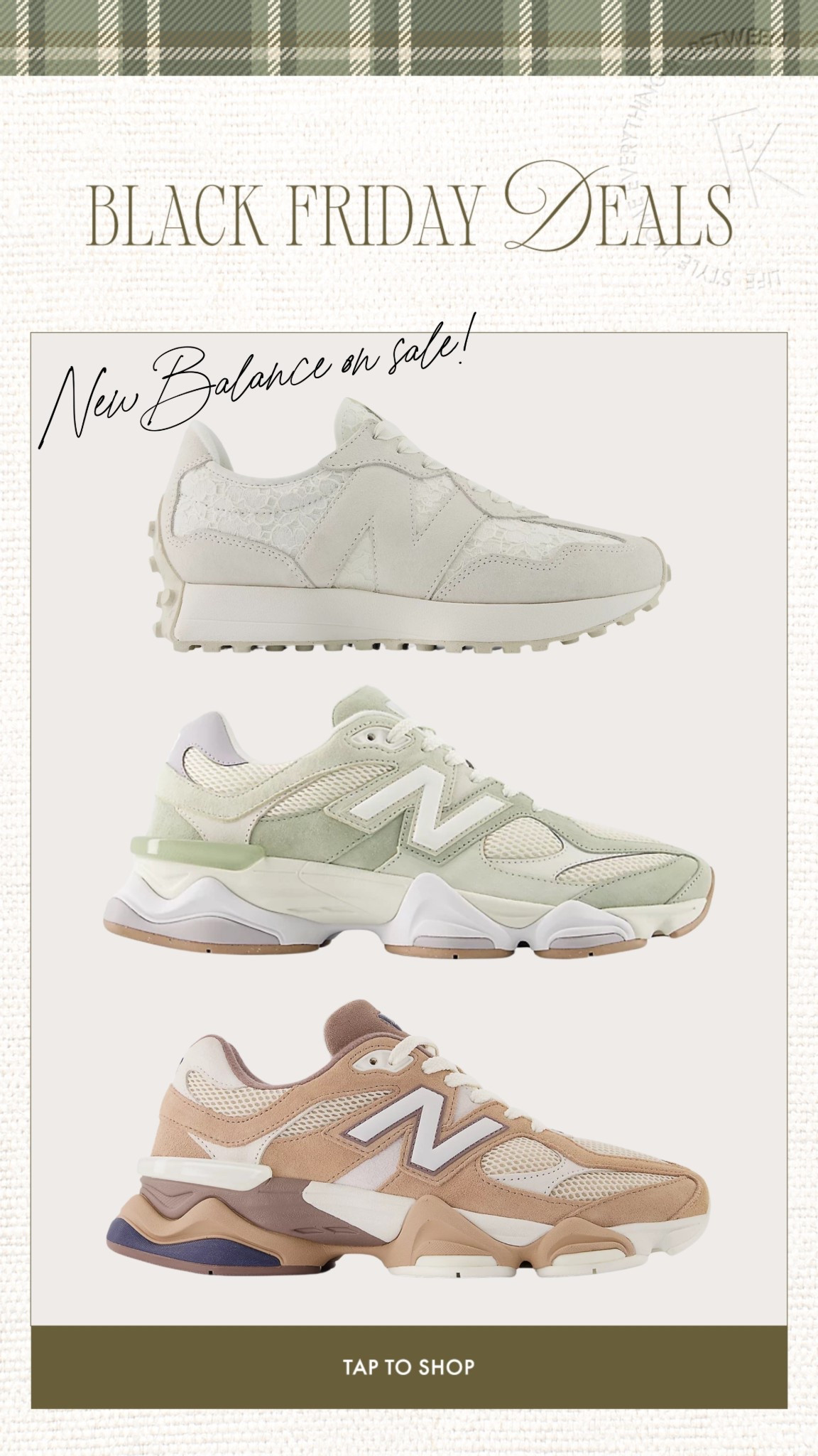 New balance sneakers in select colors — 22% off!! This green is sooo pretty for now and spring 😍😍 one of my fave styles of shoe, ever!

New balance, cyber weekend sales, cyber weekend deal, Black Friday sales, NB 9060 

#LTKCyberWeek #LTKGiftGuide