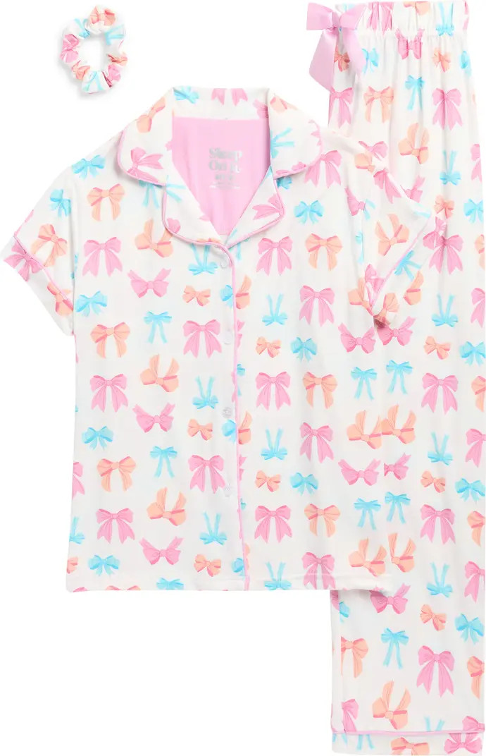 Kids' Two-Piece Coat Pajamas & Scrunchie Set | Nordstrom Rack