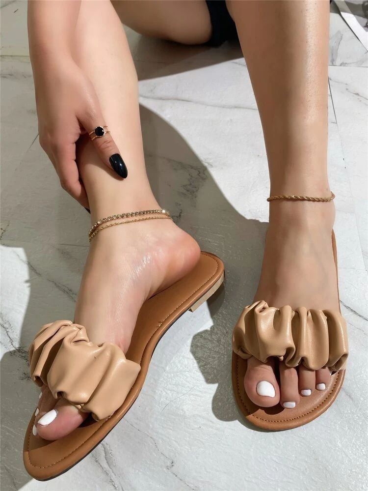 Ruched Slide Sandals | SHEIN