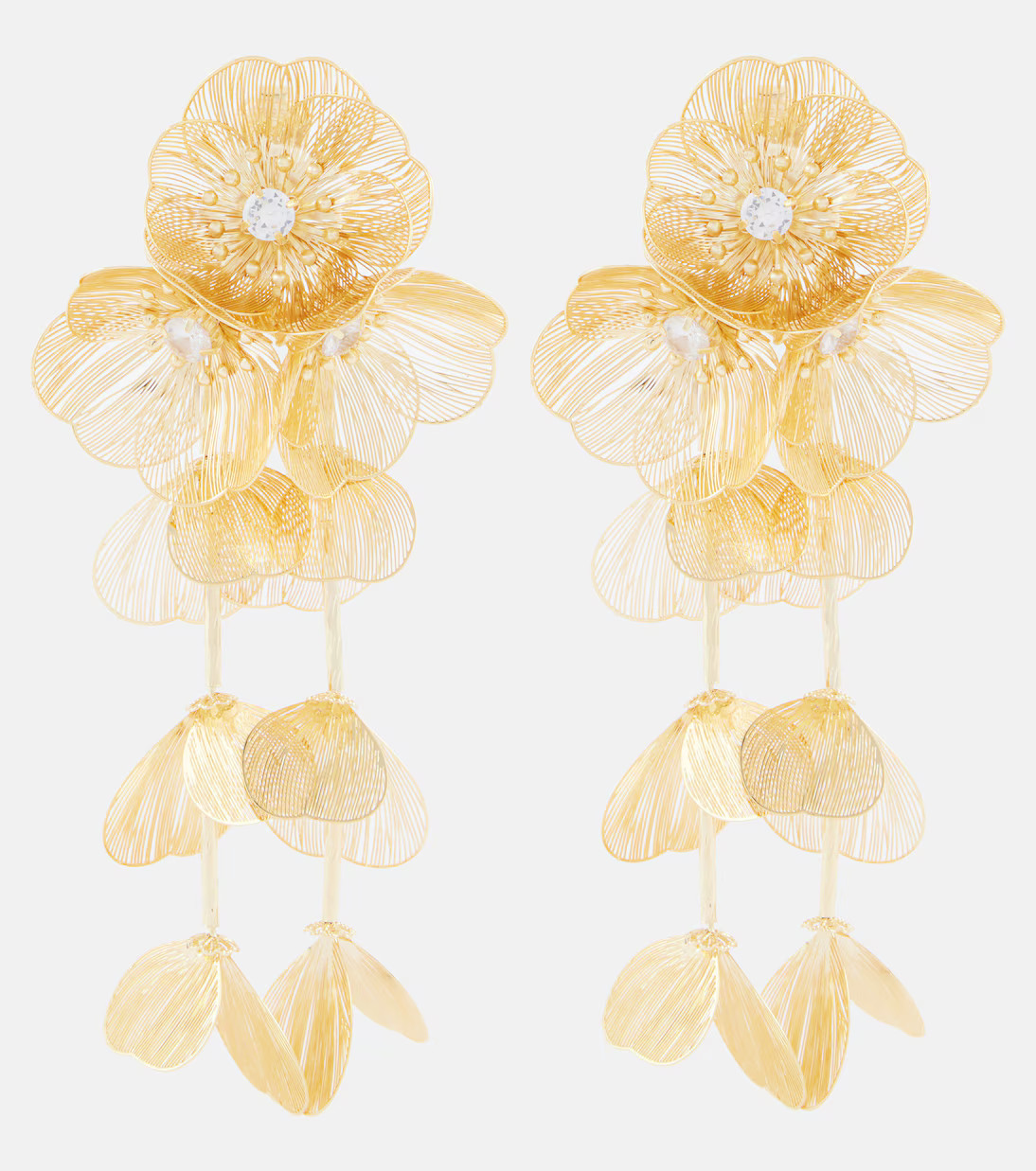 Embellished gold-plated clip-on earrings | Mytheresa (US/CA)