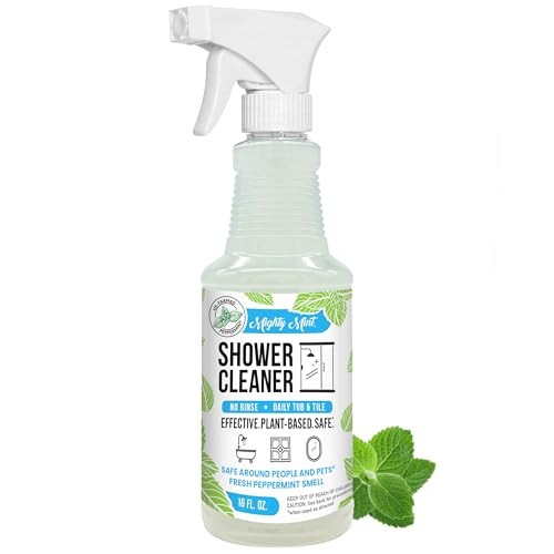 Mighty Mint Shower Cleaner, Non-Toxic, No-Rinse, No-Scrub, Daily Spray for Glass, Tile, Grout, Na... | Amazon (US)