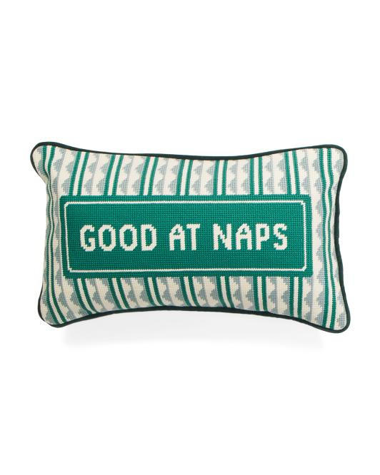 9x16 Good At Naps Needlepoint Pillow | TJ Maxx