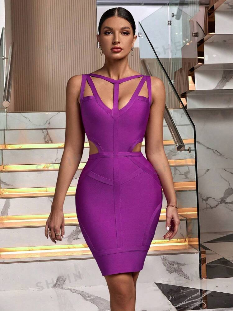 Women's Fashion Sexy Hollow Out Bandage Summer Dress | SHEIN