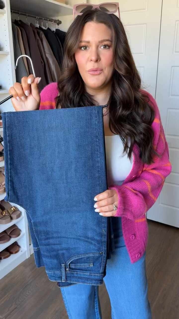 My favorite wide-leg jeans deserve their own moment 🙌🏼💙 The kind of denim that makes a simple tank + cardigan outfit look SO good without overthinking a single thing.

Paired them with this pink striped cardigan because apparently I’m dressing for fall AND refusing to let go of color. 😂💕 Add platform sandals and this is an easy outfit I’d happily repeat.

Wide leg jeans / midsize denim / pink striped cardigan / white tank / casual fall outfit / platform sandals / fall outfit ideas

#LTKgrwm #LTKootd #LTKMidsize