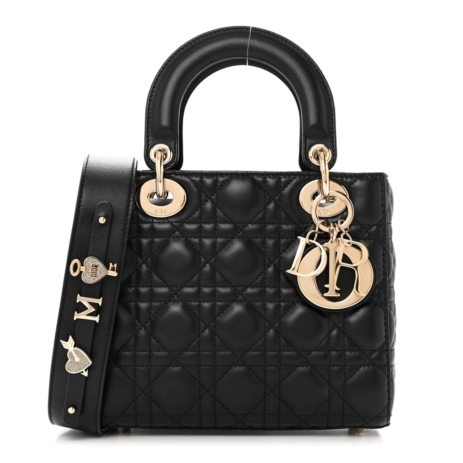 Lambskin Cannage Small My ABCDior Lady Dior Black | FASHIONPHILE (US)