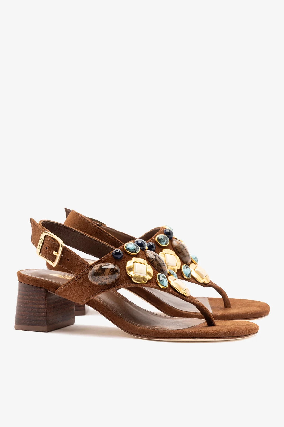 Talitha Block Sandal Burnt Umber Suede | Larroude