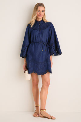 Ink Mahon Broderie Denim Mini Dress | Tuckernuck (US)