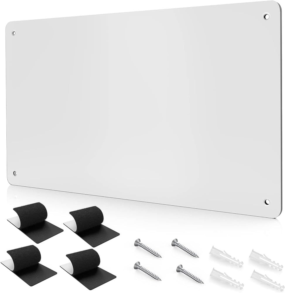 17.7" x 11.8" White Metal Magnetic Board - Magnet Bulletin Board to Display Magnetic Letters Numb... | Amazon (US)