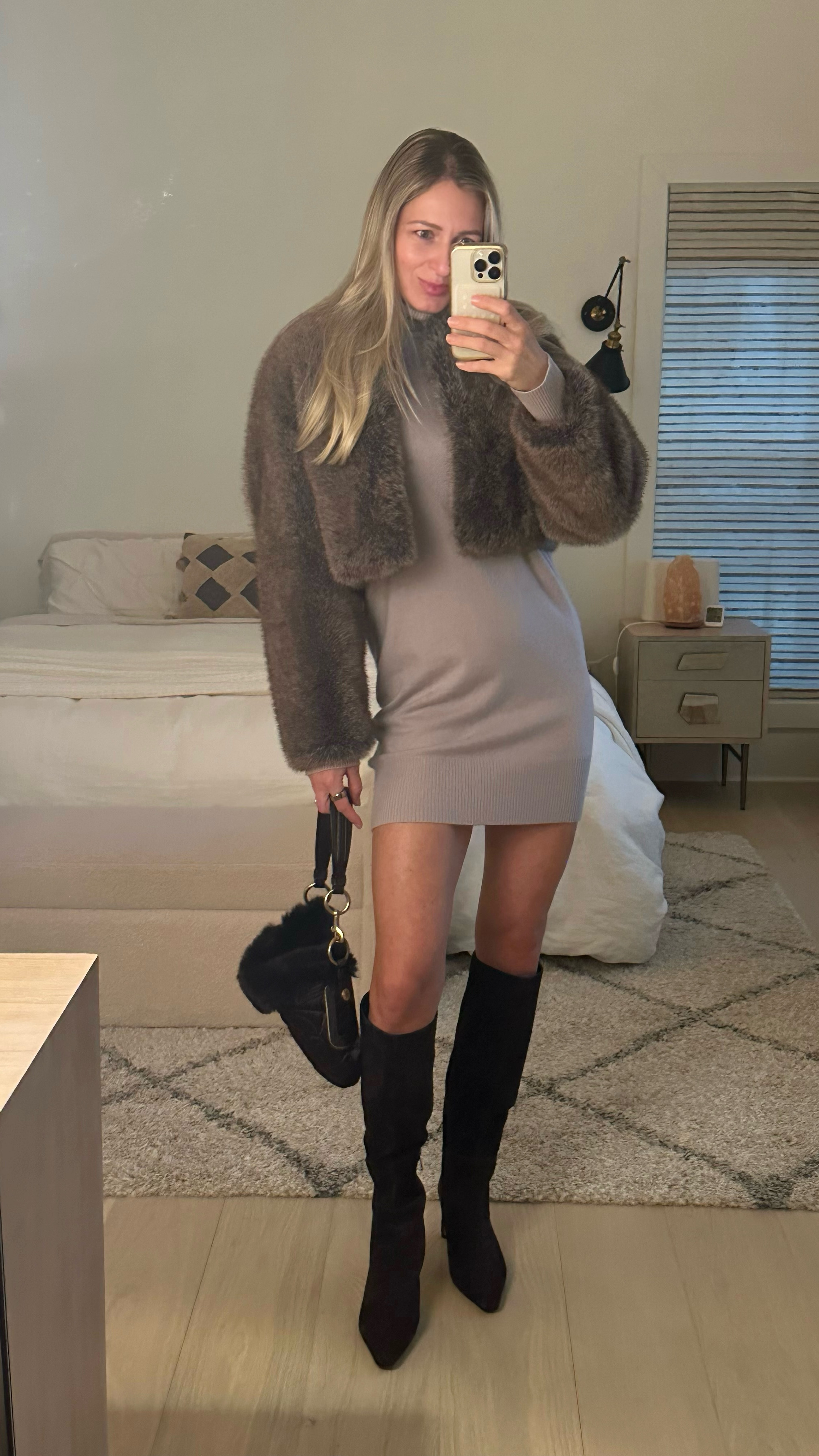 I love the knee high boots / mini sweater dress combo! Keeping it light and adding different textures.
The faux fur jacket is on sale and only a few sizes left but I’ll try to link alternatives. 

*wearing size XS jacket / dress 

#boots #suedeboots #kneehighboots #sweaterdress #cashmere #suede #fauxfur #furjacket #mango #vici #winteroutfit #datenight #eveningoutfitideas

#LTKxVICI #LTKSaleAlert #LTKMostLoved