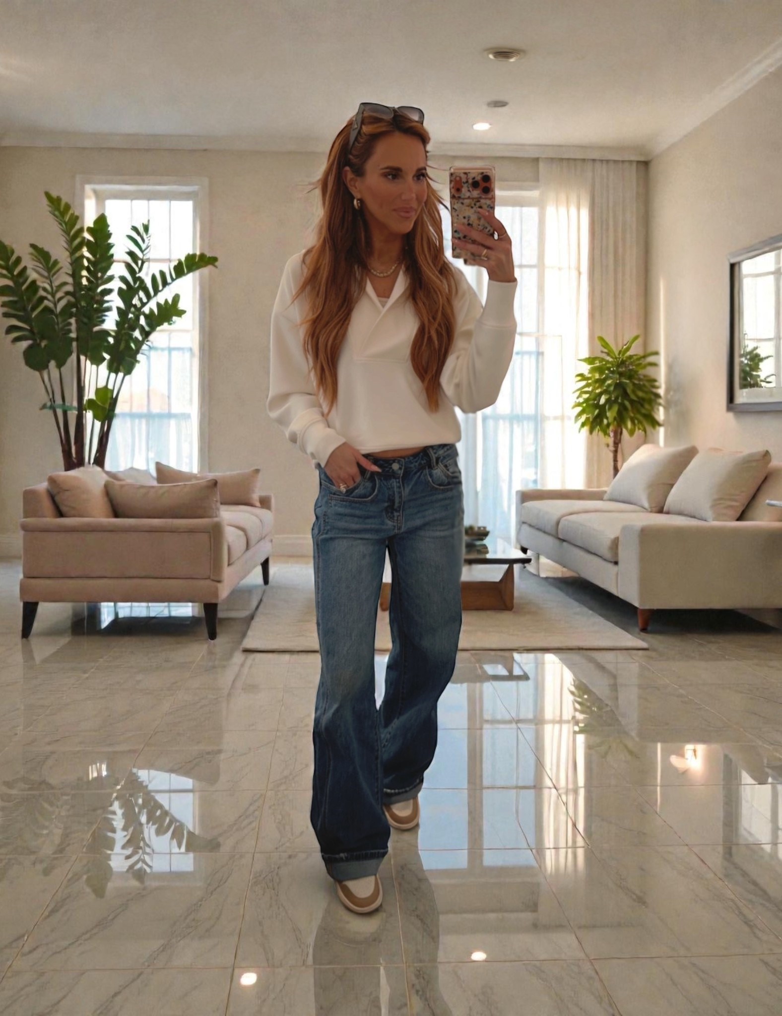 Cute and cozy running around fit. These jeans are my new go-to for dressing up or down! The Js are another one of my favorite staples!

#LTKTall #LTKdayinmylife #LTKootd