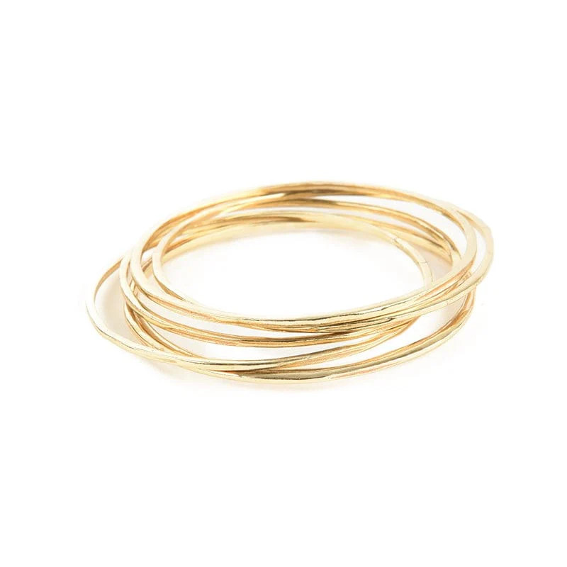 Katherine Rounded Bangles Brass | INK+ALLOY