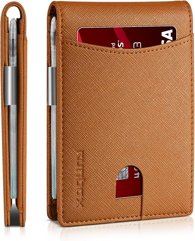 RUNBOX Slim Money Clip Wallets for Men RFID Blocking 11 Card Holder Minimalist Small Leather Bifo... | Amazon (US)
