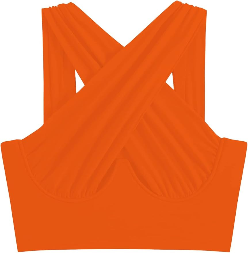 LYANER Women's Plain Pullover Underwire Sleeveless Tank Crop Top | Amazon (US)