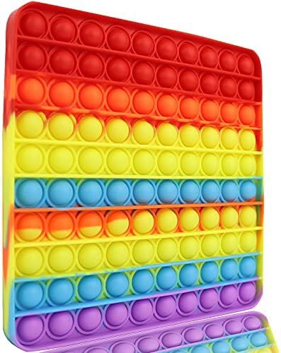 Pop Bubble Fidget Sensory Toy Square Cheap Under 10 Dollars Red Poppers 100 Poppit Big Popet Yell... | Amazon (US)