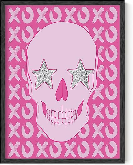 Haus and Hues Skull Art Print - Pink Posters For Teen Girls Room Baddie Aesthetic Room Decor Wall... | Amazon (CA)