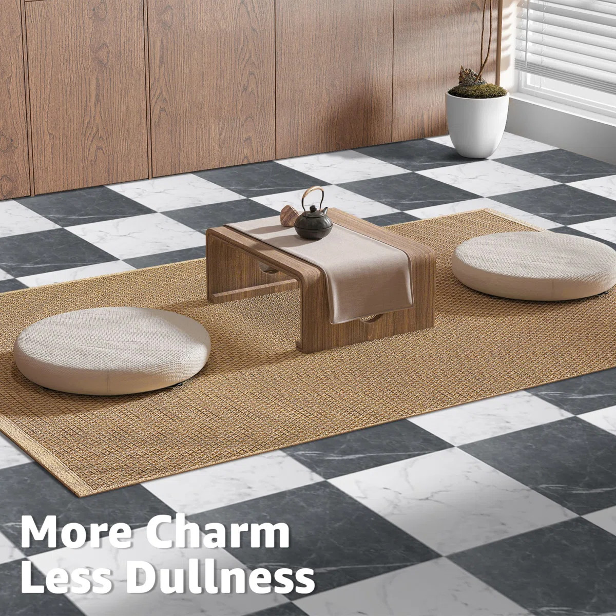 Art3d 12'' x 12'' Peel and Stick Vinyl Floor Tiles,Black & White Marble (15 Tiles per Color) & Re... | Wayfair North America