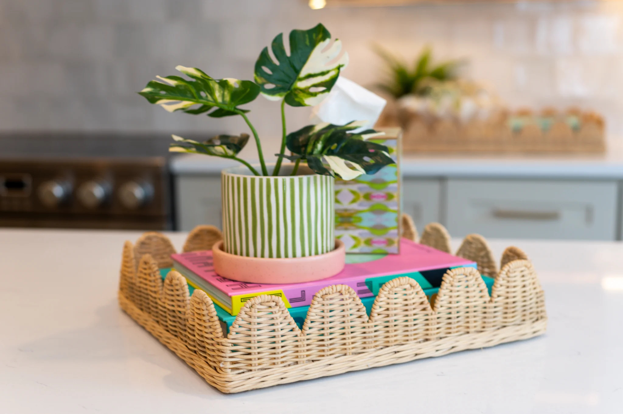 Scalloped Rattan Tray - Various Sizes | Auden & Avery